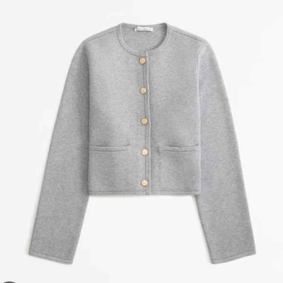 Abercrombie & Fitch Sweaters - NWOT Abercrombie Grey LuxeLoft Crew Sweater Jacket